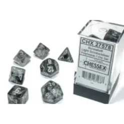 Borealis - Light Smoke/silver Luminary - Dice set