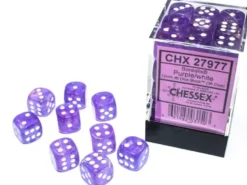 Borealis - Purple/White (Luminary) - d6, 36 st (12 mm, prickar)