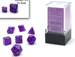 Borealis - Royal Purple/Gold Blue - Mini-Polyhedral Dice set