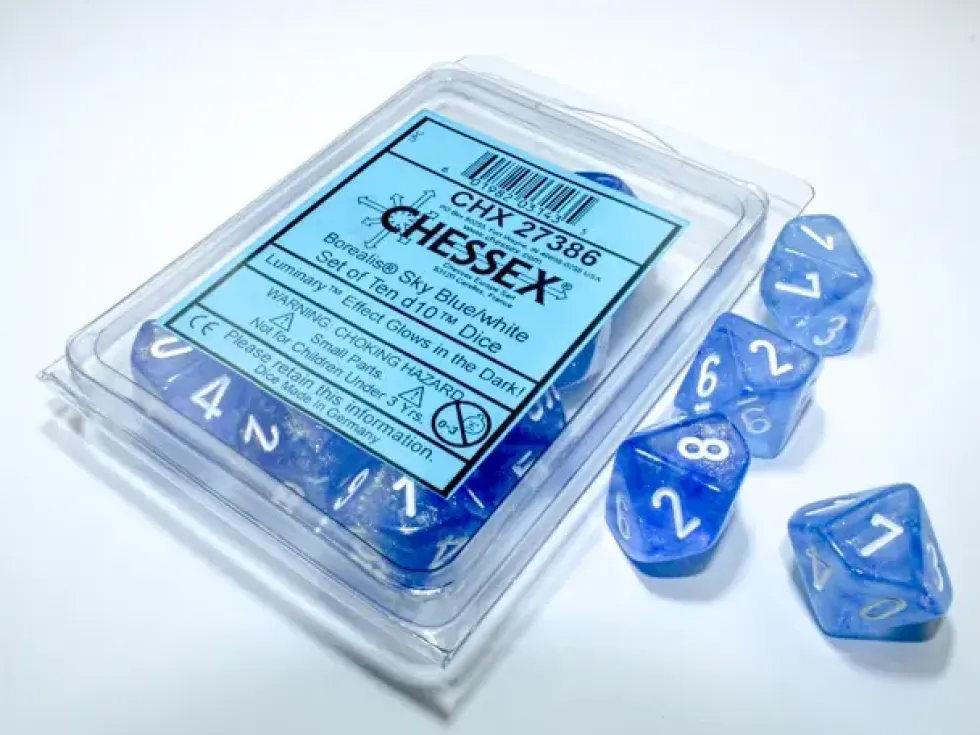 Borealis - Sky Blue/White (Luminary) - d10, 10 st