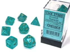 Borealis - Teal/gold Luminary - Dice set
