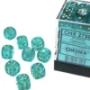 Borealis - Teal/Gold (Luminary) - d6, 36 st (12 mm, prickar)