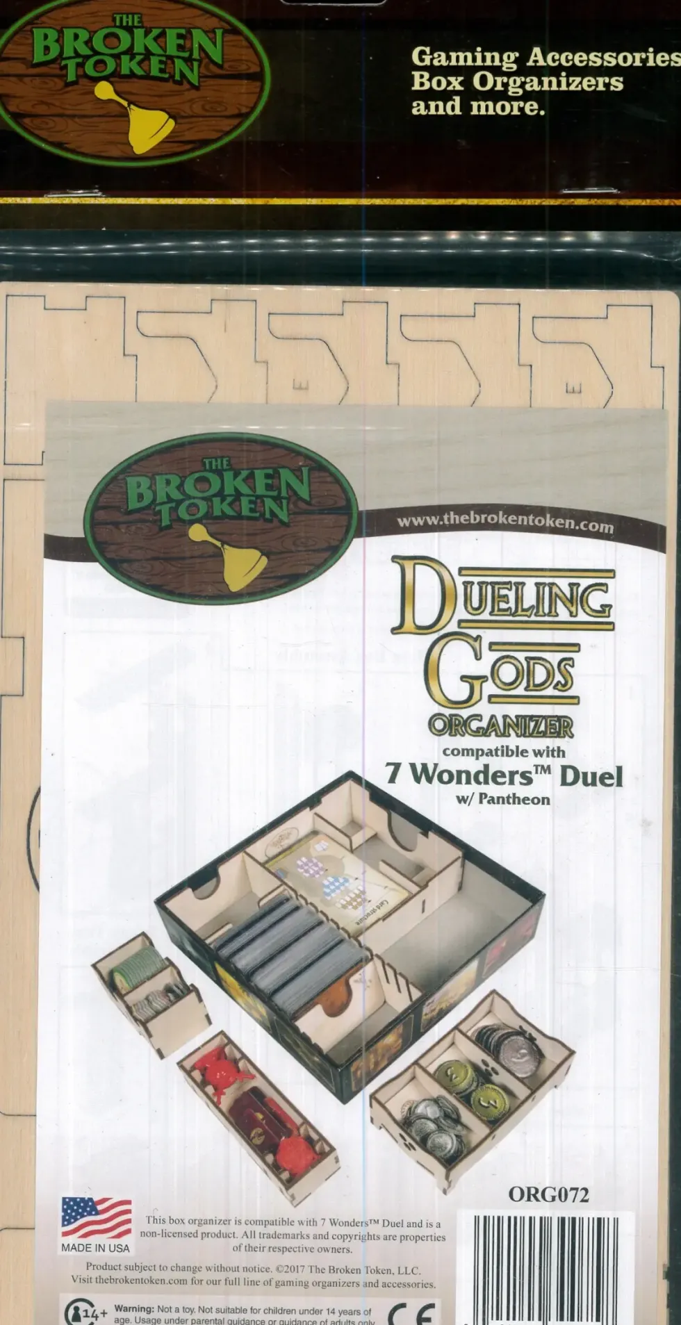 Broken Token: Dueling Gods Organizer (7 Wonders Duel)