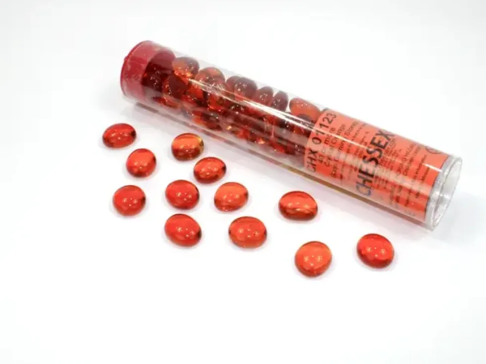 Chessex: Glass Gaming Stones - Crystal Orange (40 st)