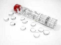Chessex: Glass Gaming Stones - Crystal Clear (40 st)