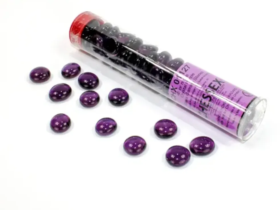 Chessex: Glass Gaming Stones - Crystal Purple (40 st)