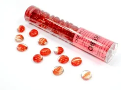 Chessex: Glass Gaming Stones - Catseye Red (40 st)