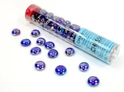Chessex: Glass Gaming Stones - Iridized Crystal Dark Blue (40 st)