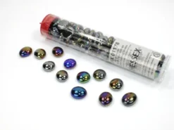 Chessex: Glass Gaming Stones - Iridized Black Opal (40 st)