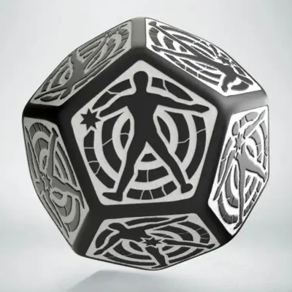 Dice - Hit Location, Black & White - D12, 1st