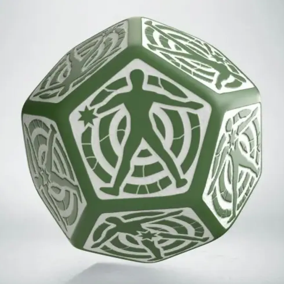 Dice - Hit Location, Green & White - D12, 1st