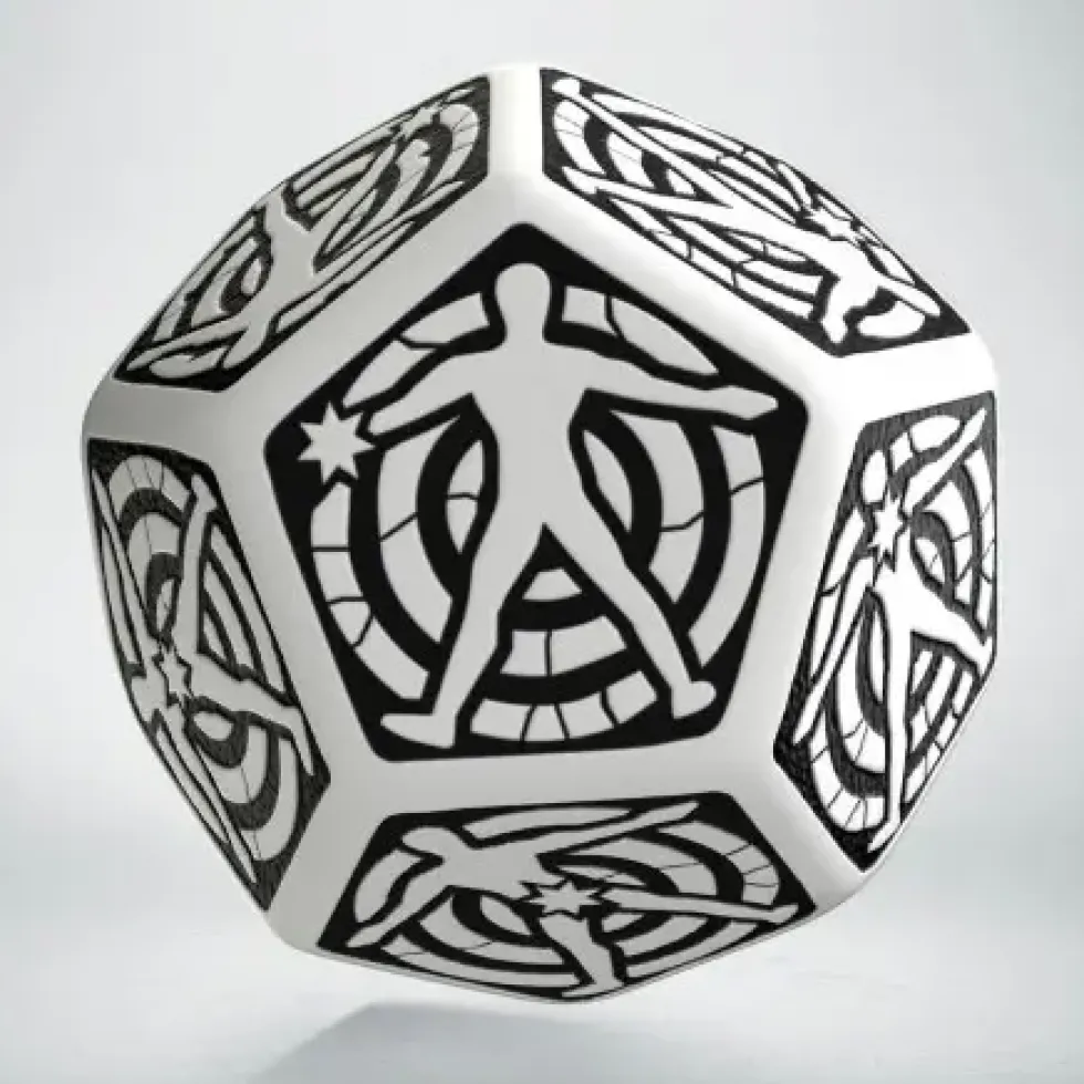 Dice - Hit Location, White & Black - D12, 1st
