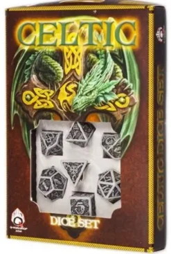 Dice Set - Celtic 3D, Gray and Black
