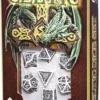 Dice Set - Celtic 3D, White and Black