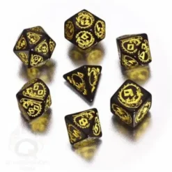 Dice Set - Dragons, Black and Yellow