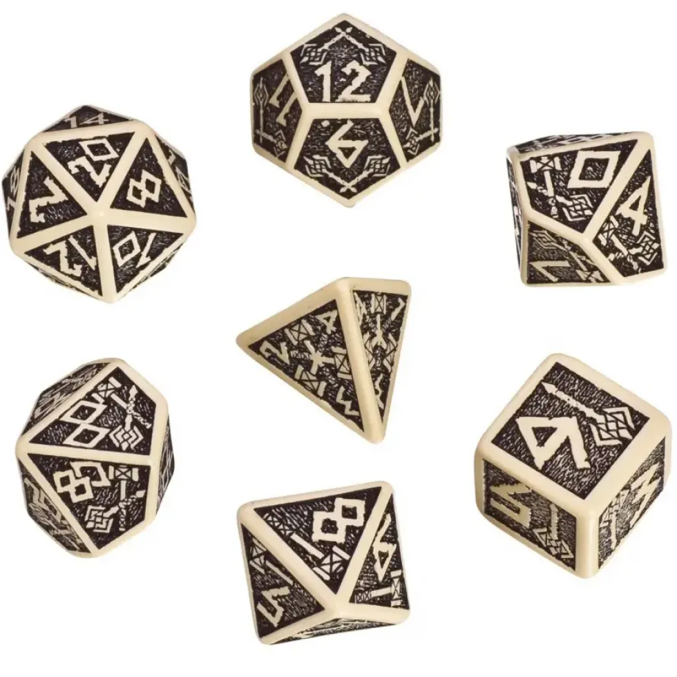 Dice Set - Dwarven, Beige and Black