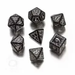 Dice Set - Elven, Black and White