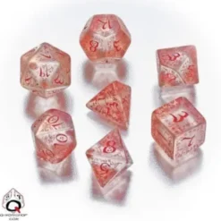 Dice Set - Elven, Translucent and Red