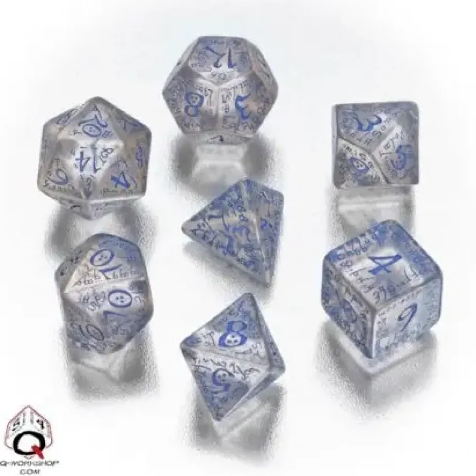 Dice Set - Elven, Translucent and Blue