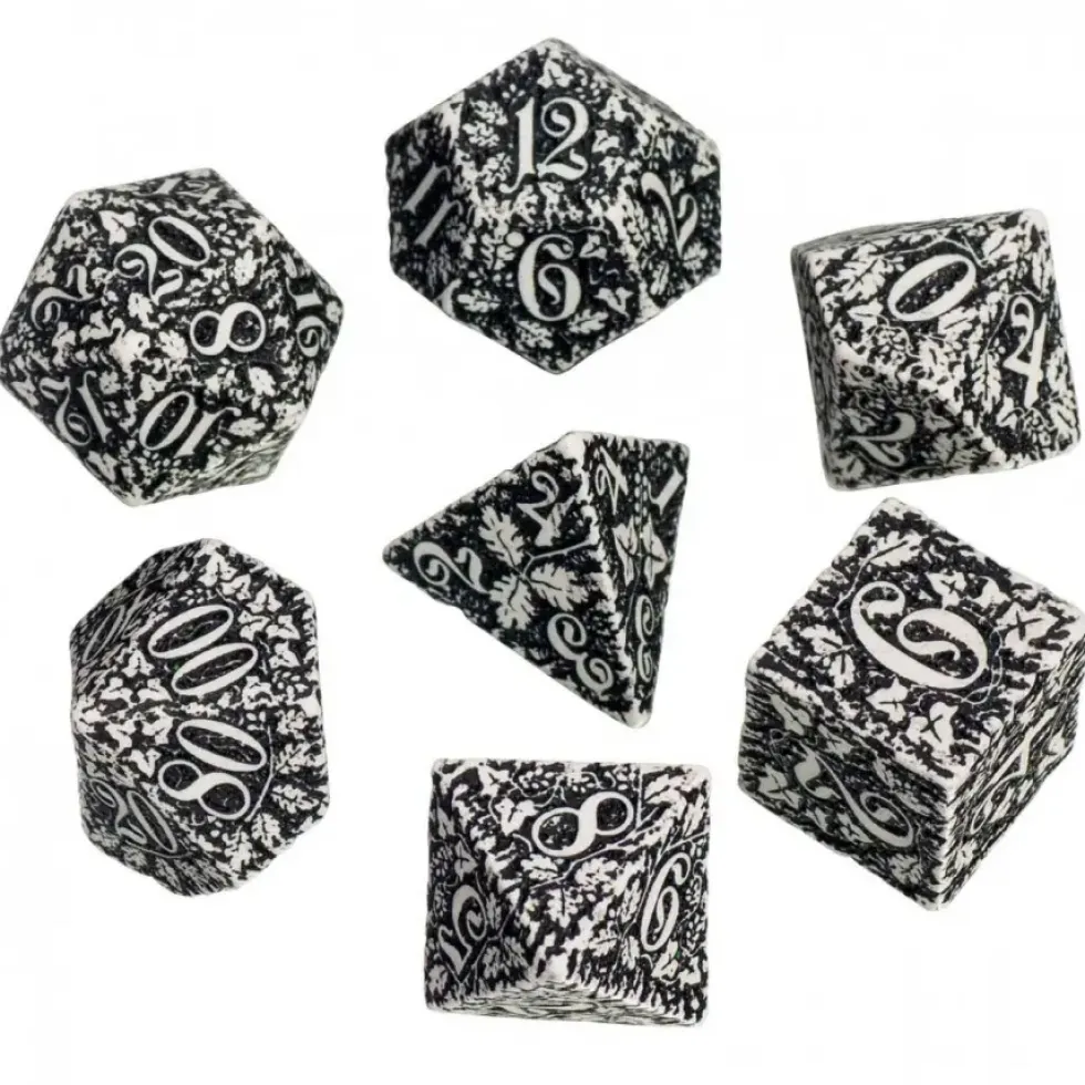 Dice Set - Forest, White and Black