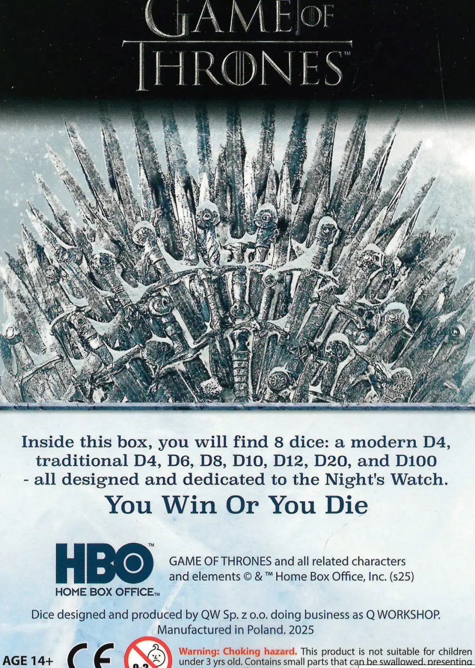 Dice Set: Game of Thrones - Nights Watch