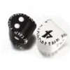 Dice Set - Runic, D2 Black and White och D4 White and Black