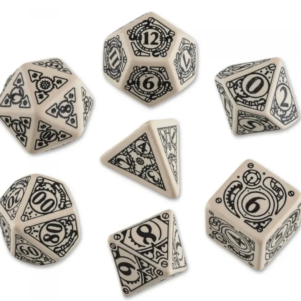Dice Set - Steampunk, Beige and Black