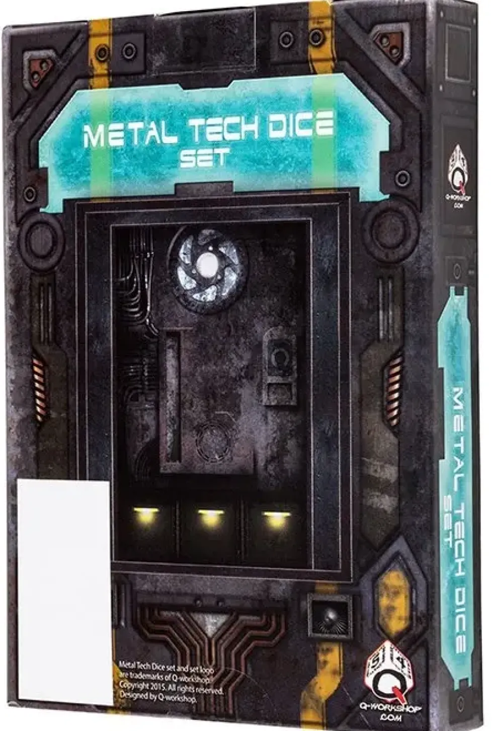 Dice Set - Tech, Metal Silver & Black