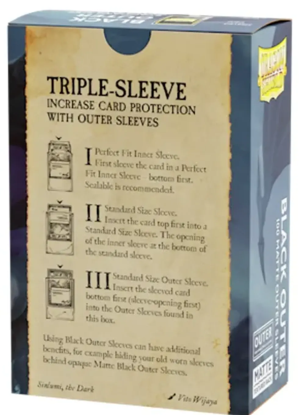 Dragon Shield: Outer Sleeves - Matte Black (63 x 88 mm) - 100 st