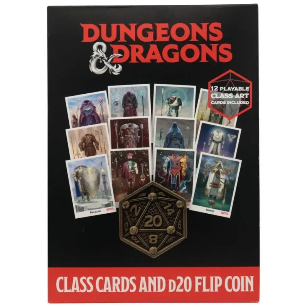 Dungeons & Dragons 5th: Class Cards and D20 Flip Coin