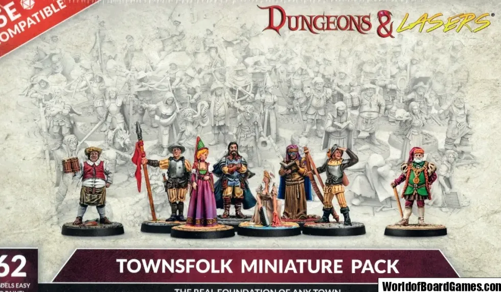 Dungeons & Lasers: Townsfolk Miniature Pack (62 Miniatures)