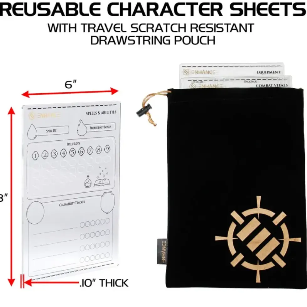 Enhance RPG Series: Acrylic Character Sheet Set