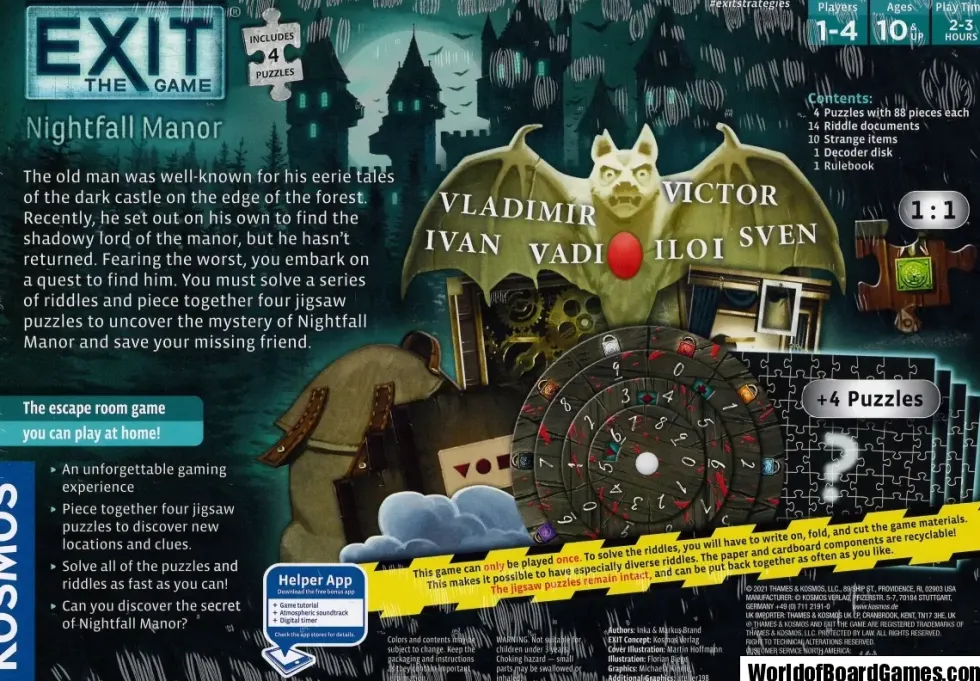 Exit: The Game + Puzzle - Nightfall Manor