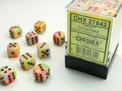 Festive - Circus/Black - d6, 36 st (12 mm, prickar)