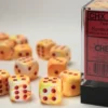 Festive - Sunburst/Red - d6, 12 st (16 mm, prickar)