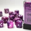 Festive - Violet/White - d6, 12 st (16 mm, prickar)