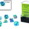 Festive - Waterlily/White - Mini-Polyhedral Dice set