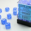 Frosted - Blue/White - d6, 36 st (12 mm, prickar)
