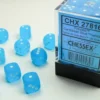 Frosted - Caribbean Blue/White - d6, 36 st (12 mm, prickar)