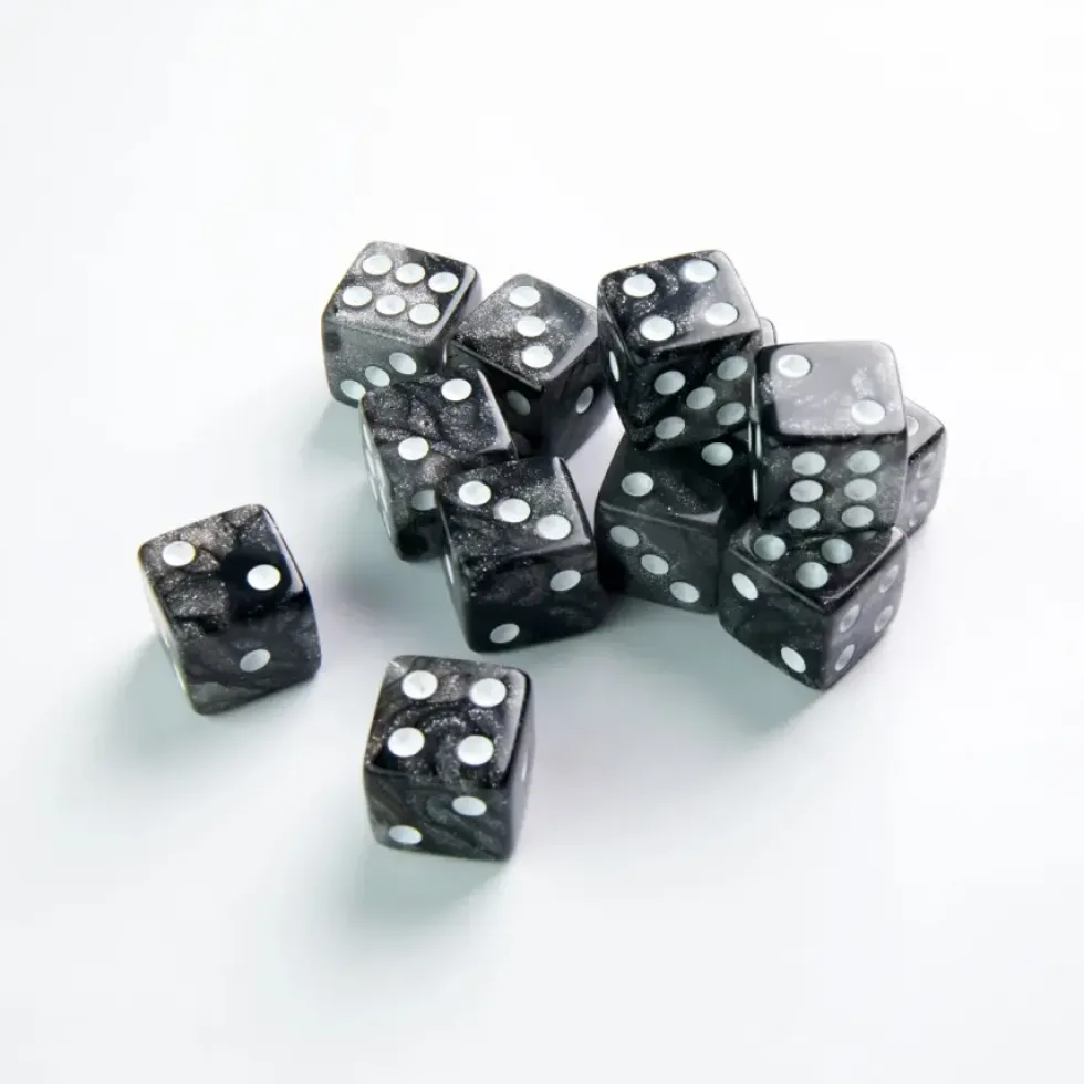 Gamegenic: Galaxy Series - Moon - d6, 12 stycken (16 mm, prickar)