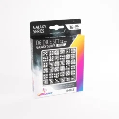 Gamegenic: Galaxy Series - Moon - d6, 36 stycken (12 mm, prickar)