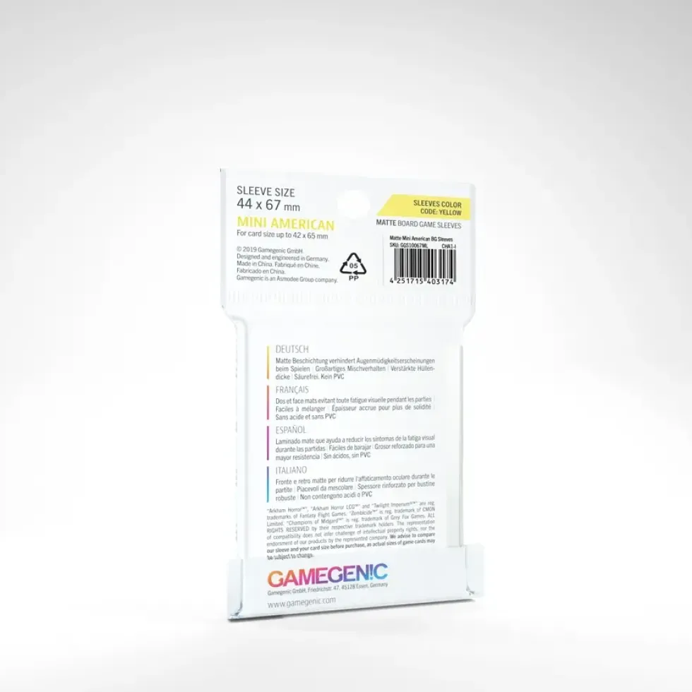 GameGenic: MATTE Board Game Sleeves - Mini American (44 x 67 mm) - 50 st