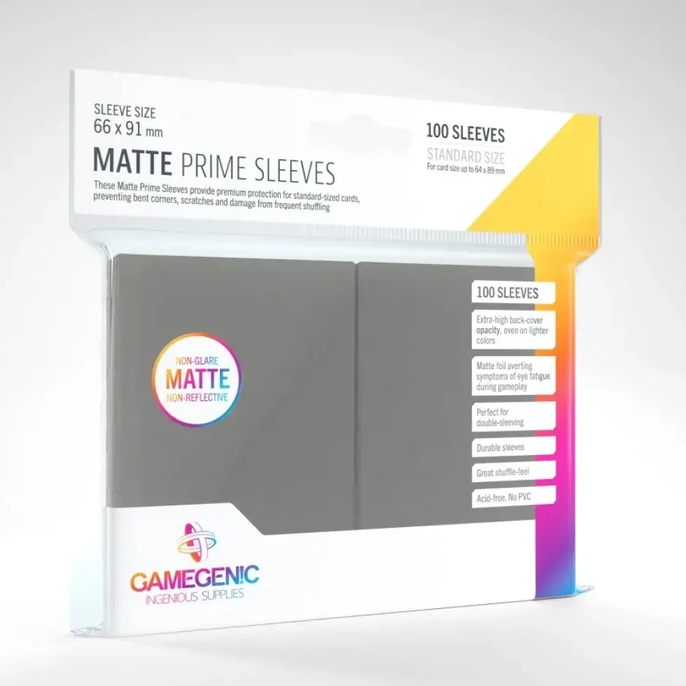 GameGenic: MATTE Prime Sleeves - Dark Gray (66 x 91 mm) - 100 st