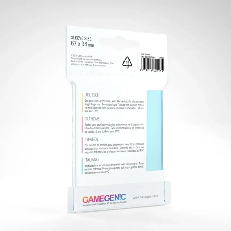 GameGenic: SOFT Sleeves - Clear (67 x 94 mm) - 100 st