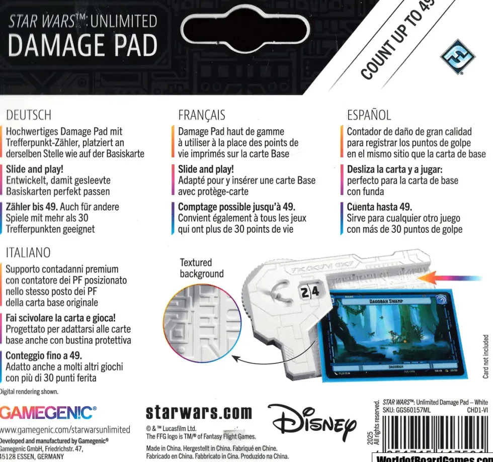 Gamegenic - Star Wars: Unlimited Damage Pad - White