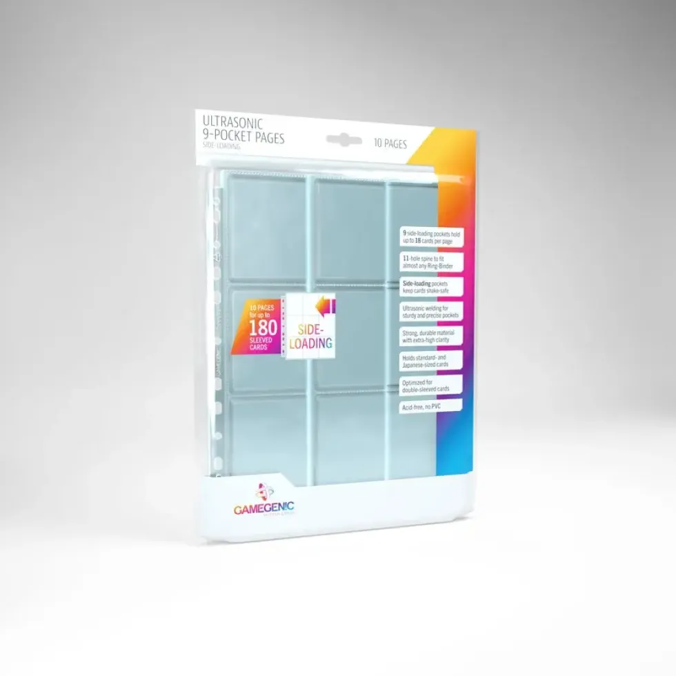 GameGenic: ULTRASONIC 9-Pocket Pages - Clear (Side-Loading) 10st