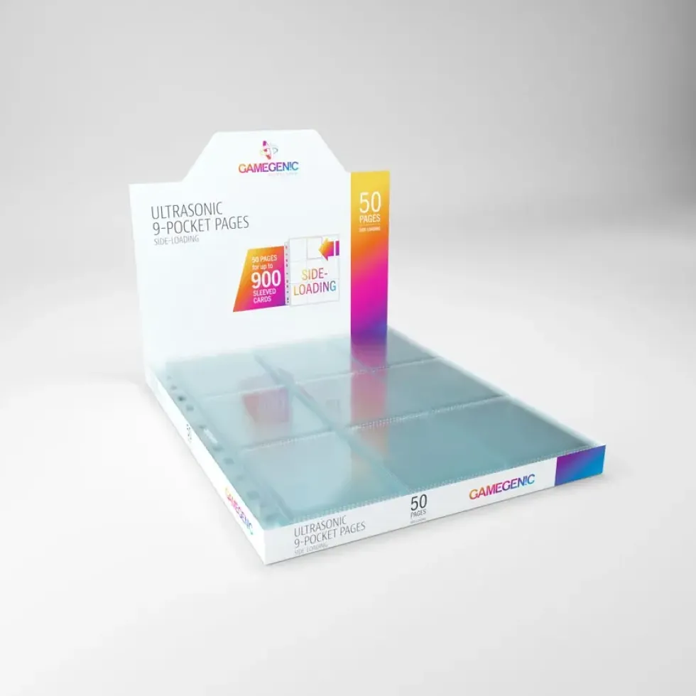GameGenic: ULTRASONIC 9-Pocket Pages DISPLAY - Clear (Side-Loading) 50st