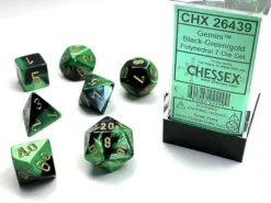 Gemini - Black-Green/Gold - Dice set