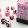 Gemini - Black-Pink/White - d6, 36 st (12 mm, prickar)