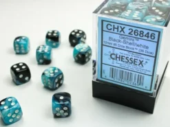 Gemini - Black-Shell/White - d6, 36 st (12 mm, prickar)